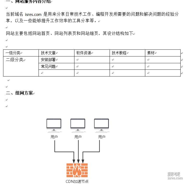 备案用的网站建设方案说明书-demo