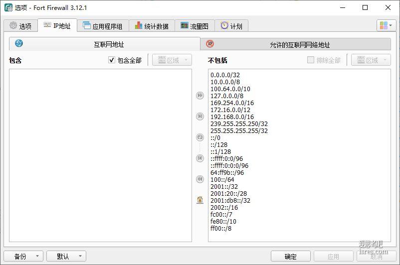 FortFirewall 目标IP白名单