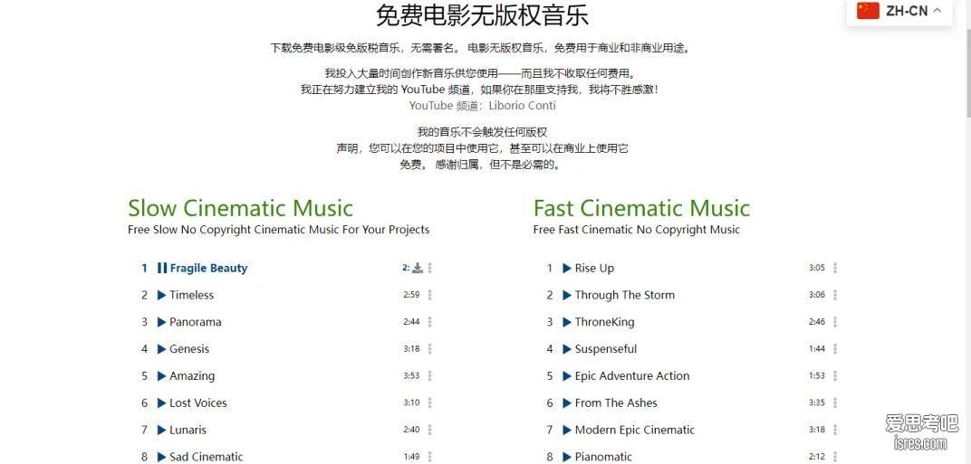 no-copyright-music.com 演示截图