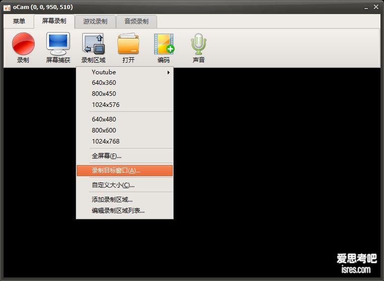 oCam 区域录制各种功能选项列表