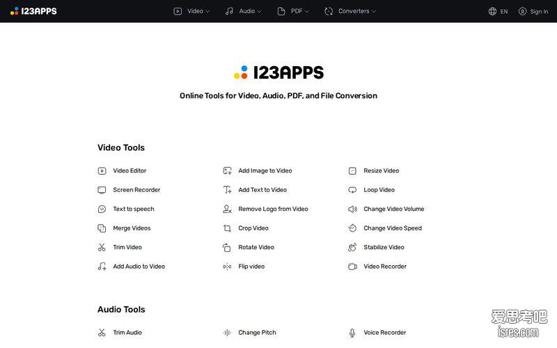 【123Apps官网】123apps.com免费在线音视频工具,转换剪辑剪辑合并