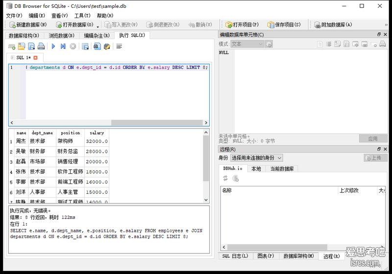 执行SQL查询