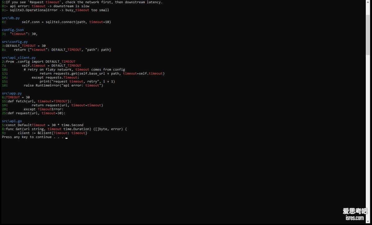 ripgrep 递归搜索目录中的关键词,按文件分组并显示行号
