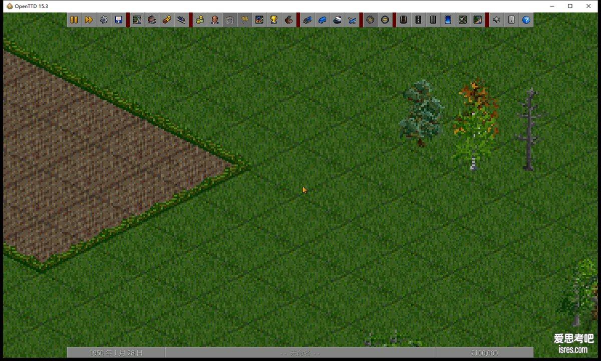OpenTTD 地图放大后的地形细节